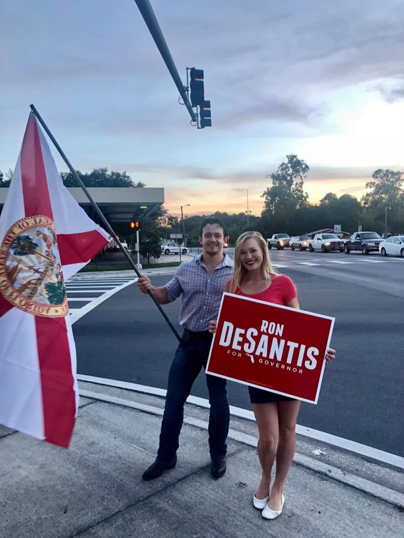 Marshall and Megan campaigning